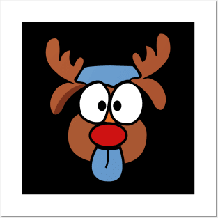 Christmas Reindeer - Dog in disguise Posters and Art